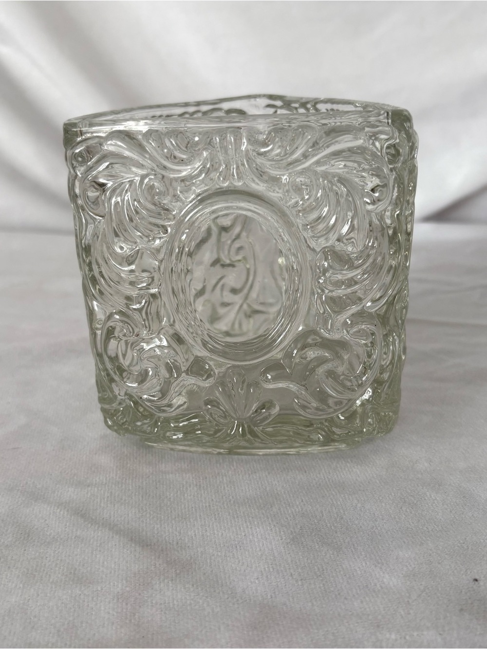 Vintage Avon glass faceted triangle vase holder container home decor votive - Picture 2 of 6